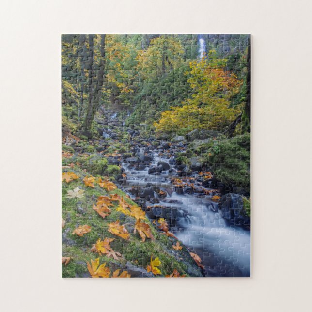 Autumn Color Along Starvation Creek Falls Jigsaw Puzzle (Vertical)