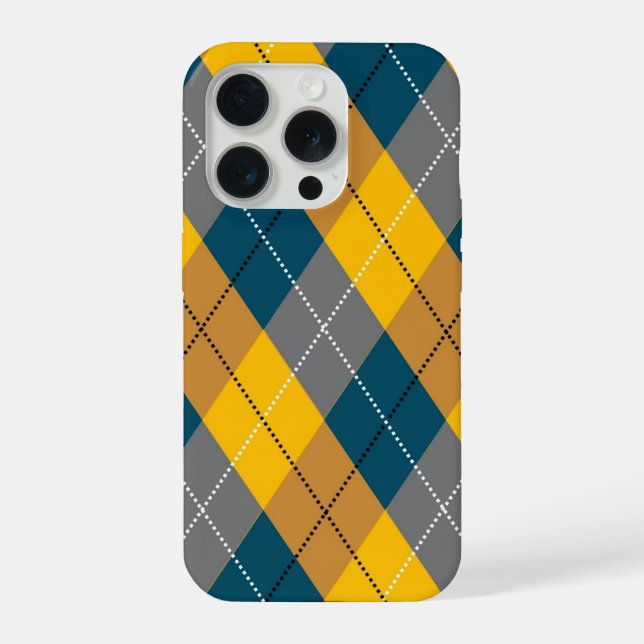 Autumn Color Argyle Geometric Plaid Pattern iPhone Case (Back)