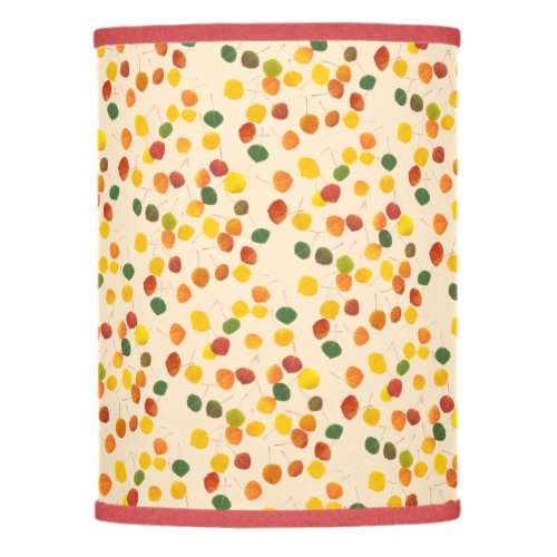 Autumn Color Aspen Leaves Pattern Over Yellow Lamp Shade
