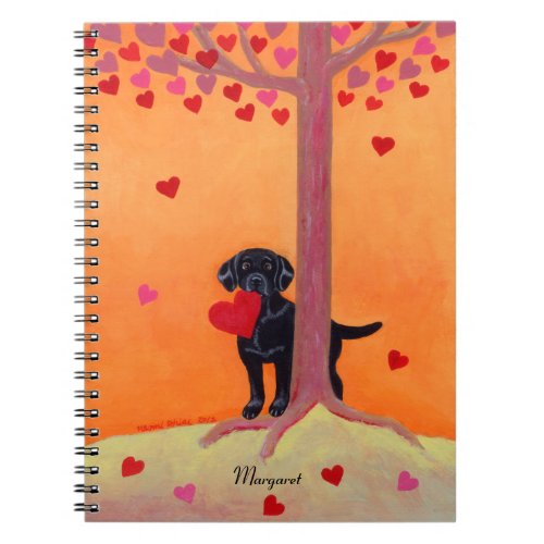 Autumn Color Black Labrador Notebook