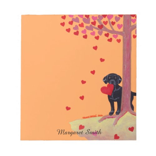 Autumn Color Black Labrador Notepad