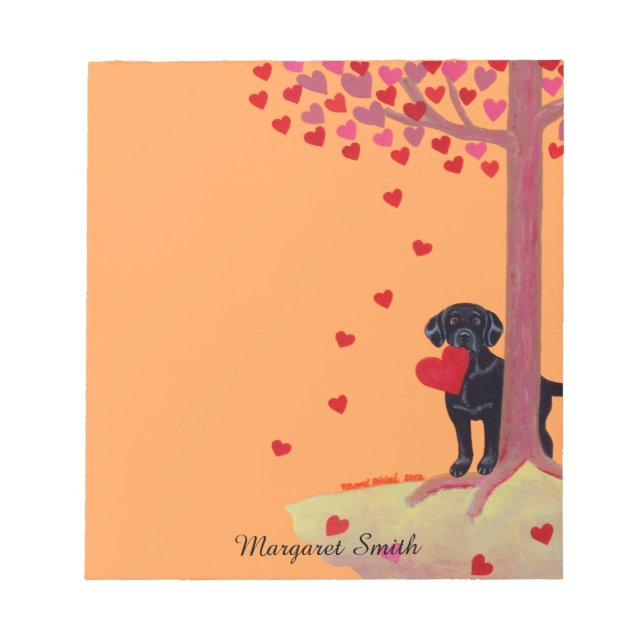 Autumn Color Black Labrador Notepad (Front)