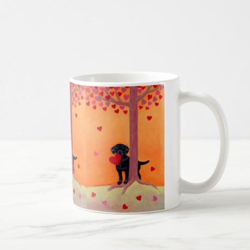 Autumn Color Black Labrador Painting Coffee Mug 