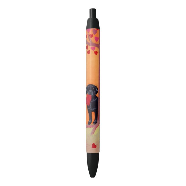 Autumn Color Black Labrador Pen (Front Vertical)