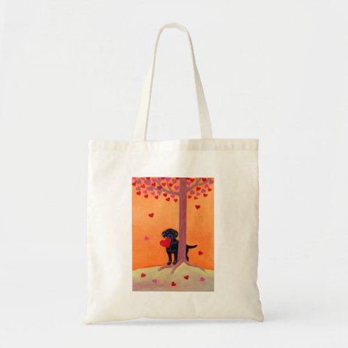 Autumn Color Black Labrador Tote Bag