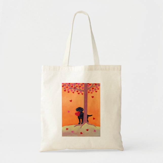 Autumn Color Black Labrador Tote Bag (Front)