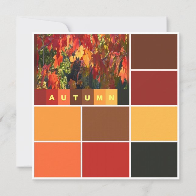 Autumn Color Blocks Note Card (Front)