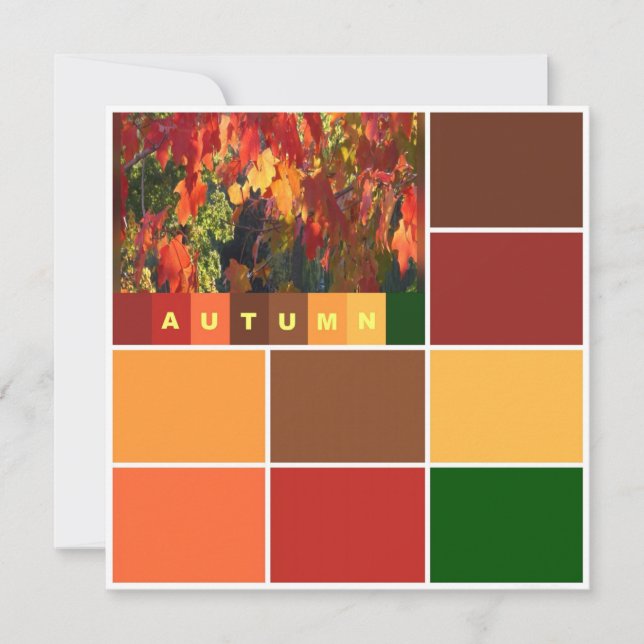 Autumn Color Blocks Note Card (Front)