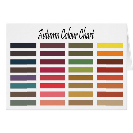 Autumn color chart cards (Front Horizontal)