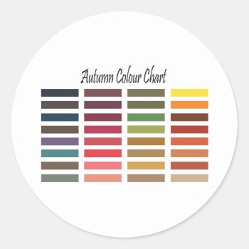 Autumn Color Chart Classic Round Sticker by Angel86 at Zazzle