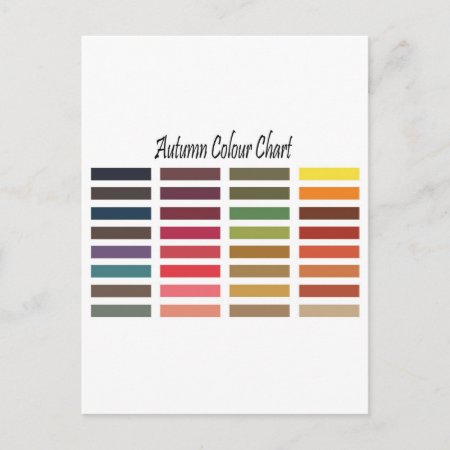 Autumn Color Chart Postcard