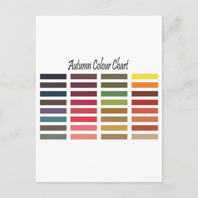 Autumn color chart postcard (Front)