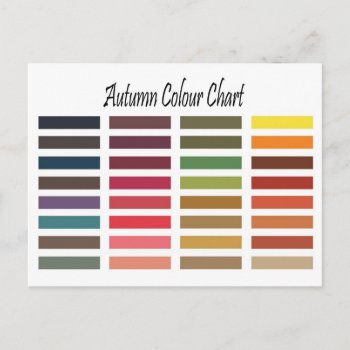 Autumn Color Chart Postcard by Angel86 at Zazzle