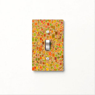 Autumn Color Geometric Pattern Home Light Switch Cover