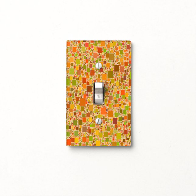 Autumn Color Geometric Pattern Home Light Switch Cover (In Situ)