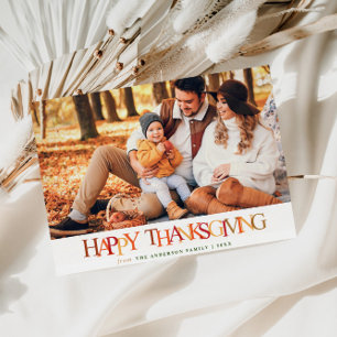 Autumn color Happy Thanksgiving photo Postcard