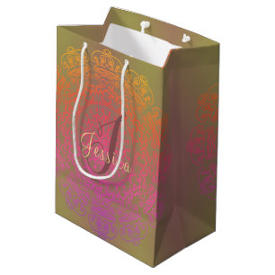 Autumn Color Mandala Monogram Gift Bag
