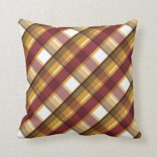 Autumn Color Plaid Pattern Throw Pillow