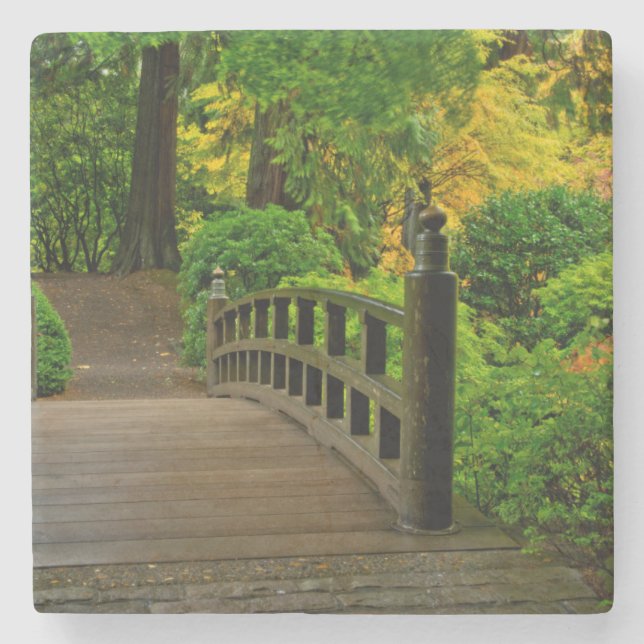 Autumn Color, Portland Japanese Garden Stone Coaster (Front)