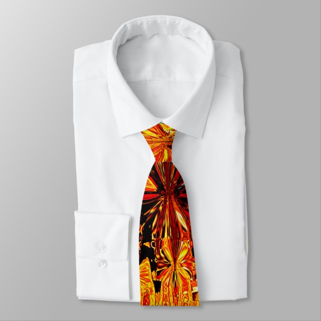Autumn Colored Abstract Neck Tie (Tied)