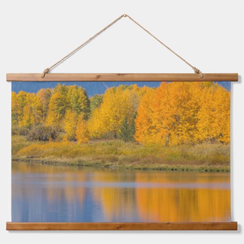 Autumn Colored Aspen Trees Hanging Tapestry