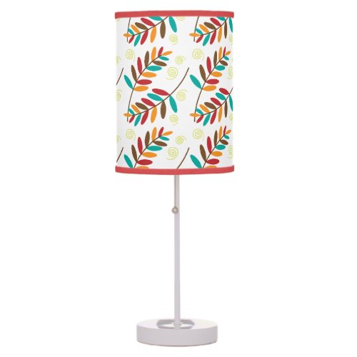 Autumn Colored Leaf Pattern Table Lamp