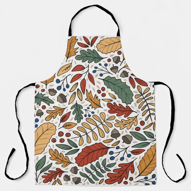 Autumn Colored Leaf Square Design Apron (Front)