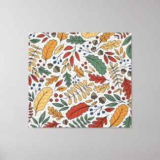 Autumn Colored Leaf Square Design Canvas Print