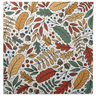 Autumn Colored Leaf Square Design Cloth Napkin