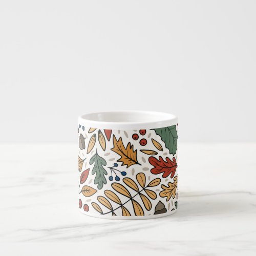 Autumn Colored Leaf Square Design Espresso Cup
