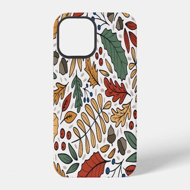Autumn Colored Leaf Square Design Iphone Case (Back)