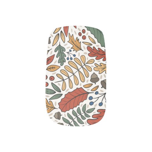 Autumn Colored Leaf Square Design Minx Nail Art