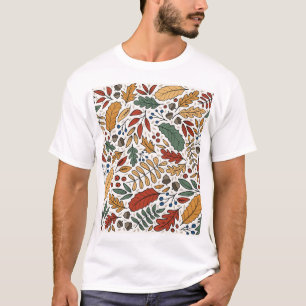 Autumn Colored Leaf Square Design T-Shirt