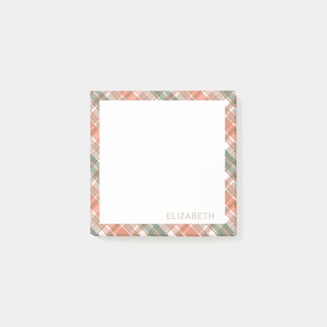 Autumn Colored Plaid  Post-it Notes (Front)