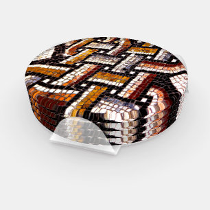 Autumn Colored Roman Mosaic Coaster Set