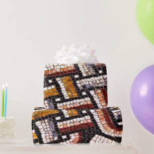 Autumn Colored Roman Mosaic Wrapping Paper
