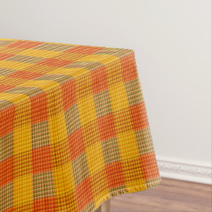 Autumn Colored Tartan Print, Tablecloth