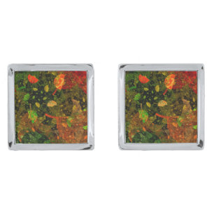 Autumn colorful decorative design cufflinks