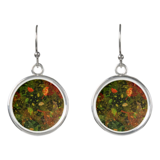 Autumn colorful decorative design earrings (Front)