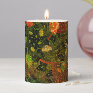 Autumn colorful decorative design pillar candle
