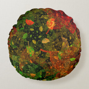 Autumn colorful decorative design round pillow