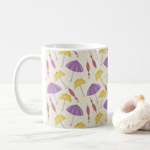 Autumn Colorful Rain Umbrella Pattern Coffee Mug