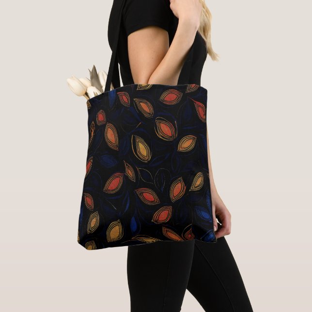 Autumn Colors Abstract Pattern Tote Bag (Close Up)