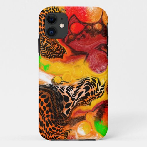 Autumn Colors Abstract Pour Painting iPhone 11 Case
