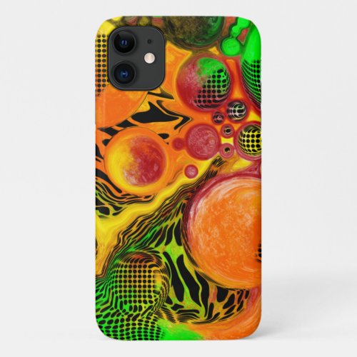 Autumn Colors Abstract Pour Painting   iPhone 11 Case