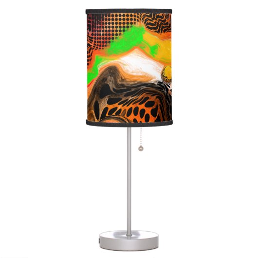 Autumn Colors Abstract Pour Painting    Table Lamp (Left)