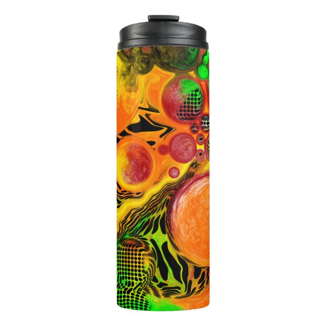 Autumn Colors Abstract Pour Painting Thermal Tumbler (Front)