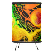 Autumn Colors Abstract Pour Painting   Tripod Lamp (Left)