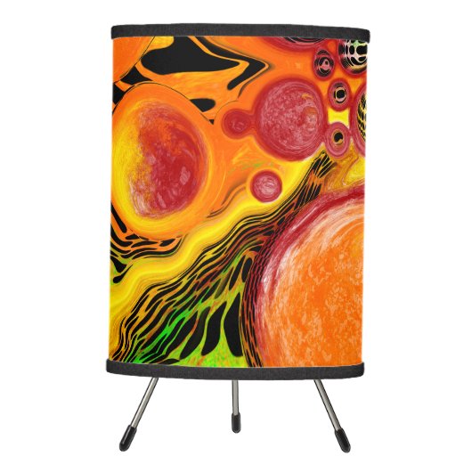 Autumn Colors Abstract Pour Painting   Tripod Lamp (Front)