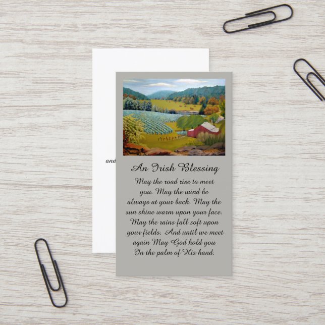 Autumn Colors at Vineyard Sympathy Memorial Card (Front/Back In Situ)